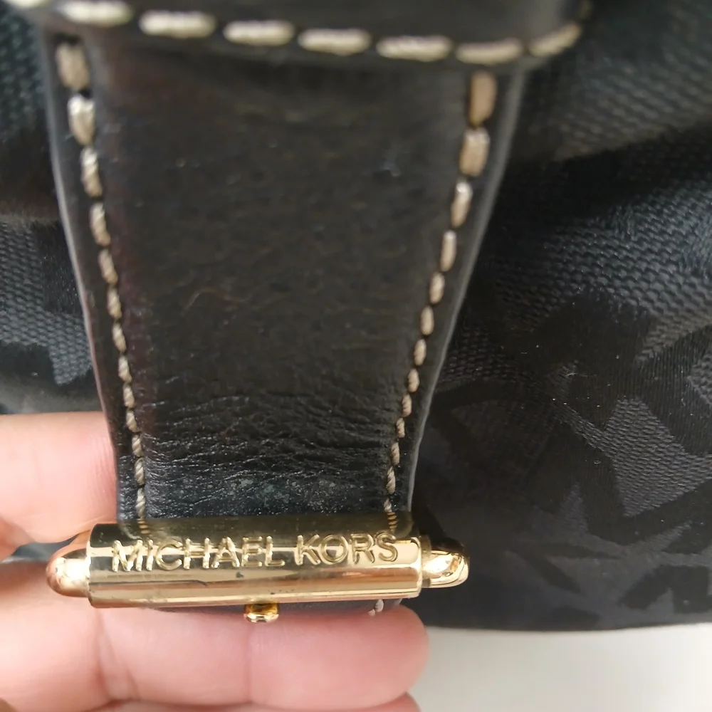 Michael Kors Black MK Signature Satchel Bag